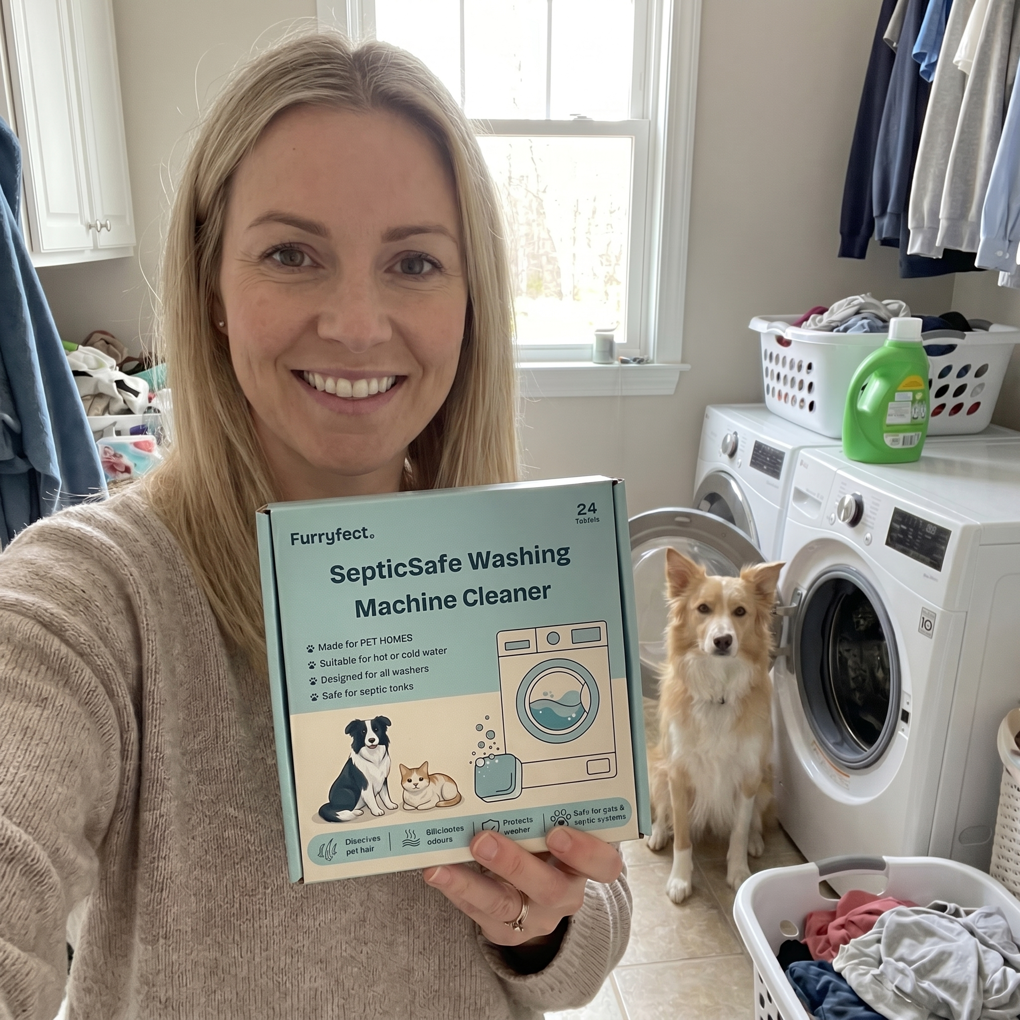 Steph M. with her two Labradors