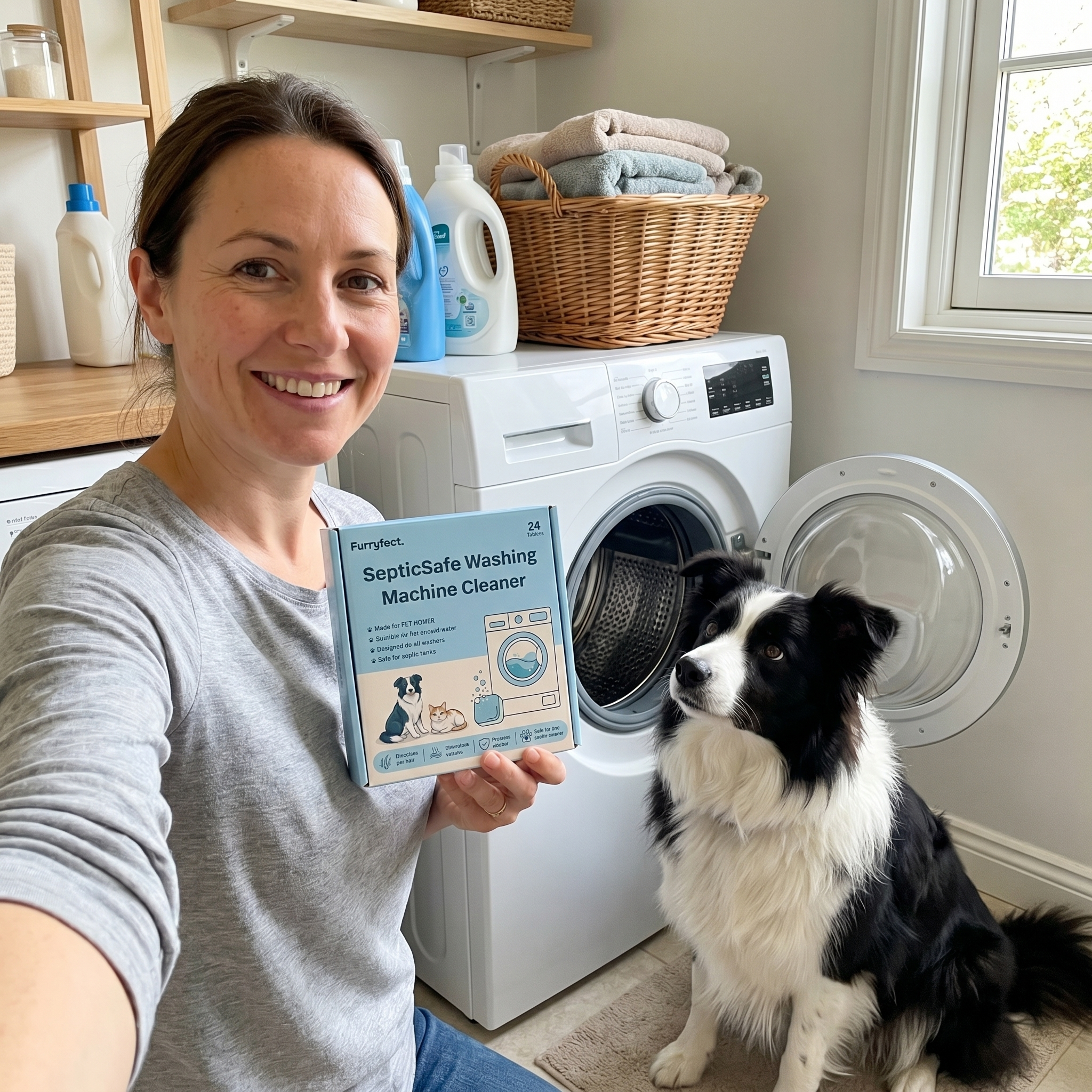 Customer with Border Collie and SepticSafe