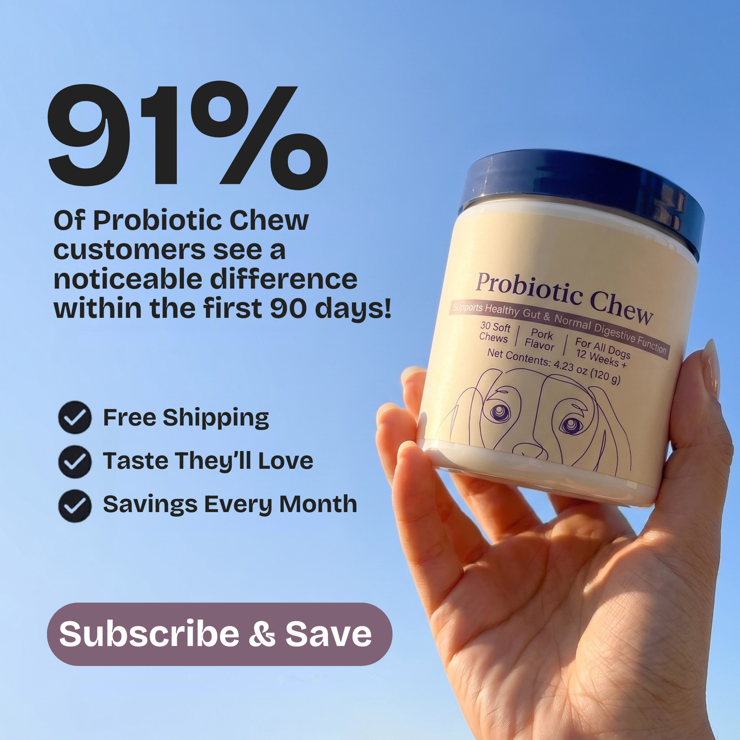 Daily Probiotic Chew - Gut & Digestive Health