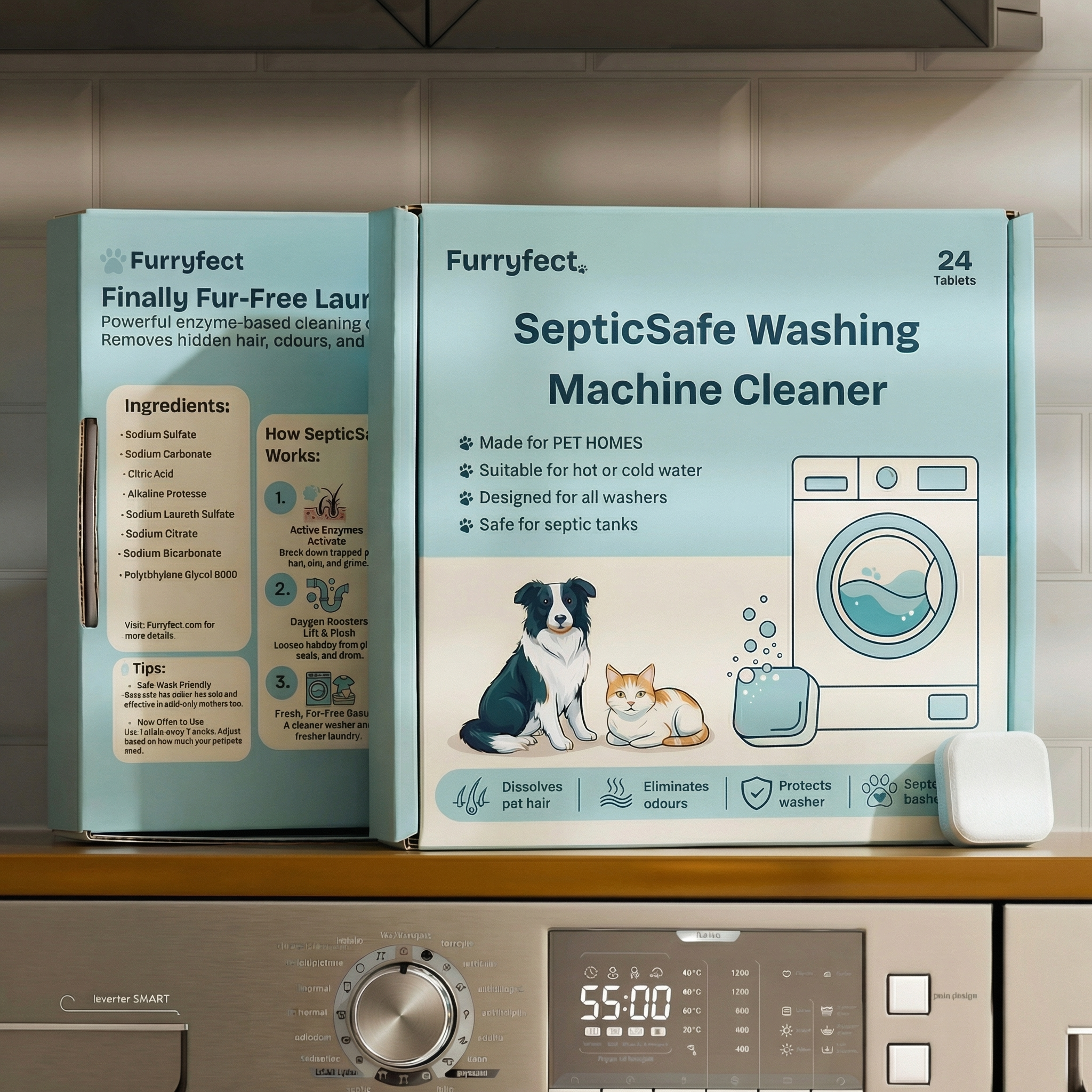SepticSafe Washing Machine Cleaner - product and packaging