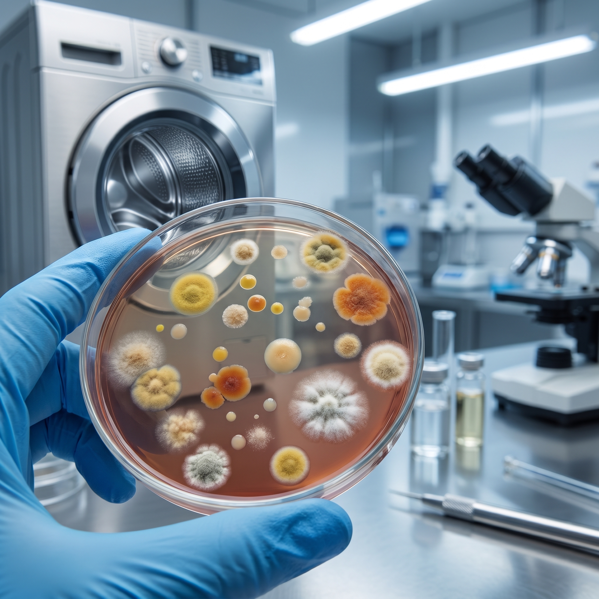 Bacteria culture from washing machine study